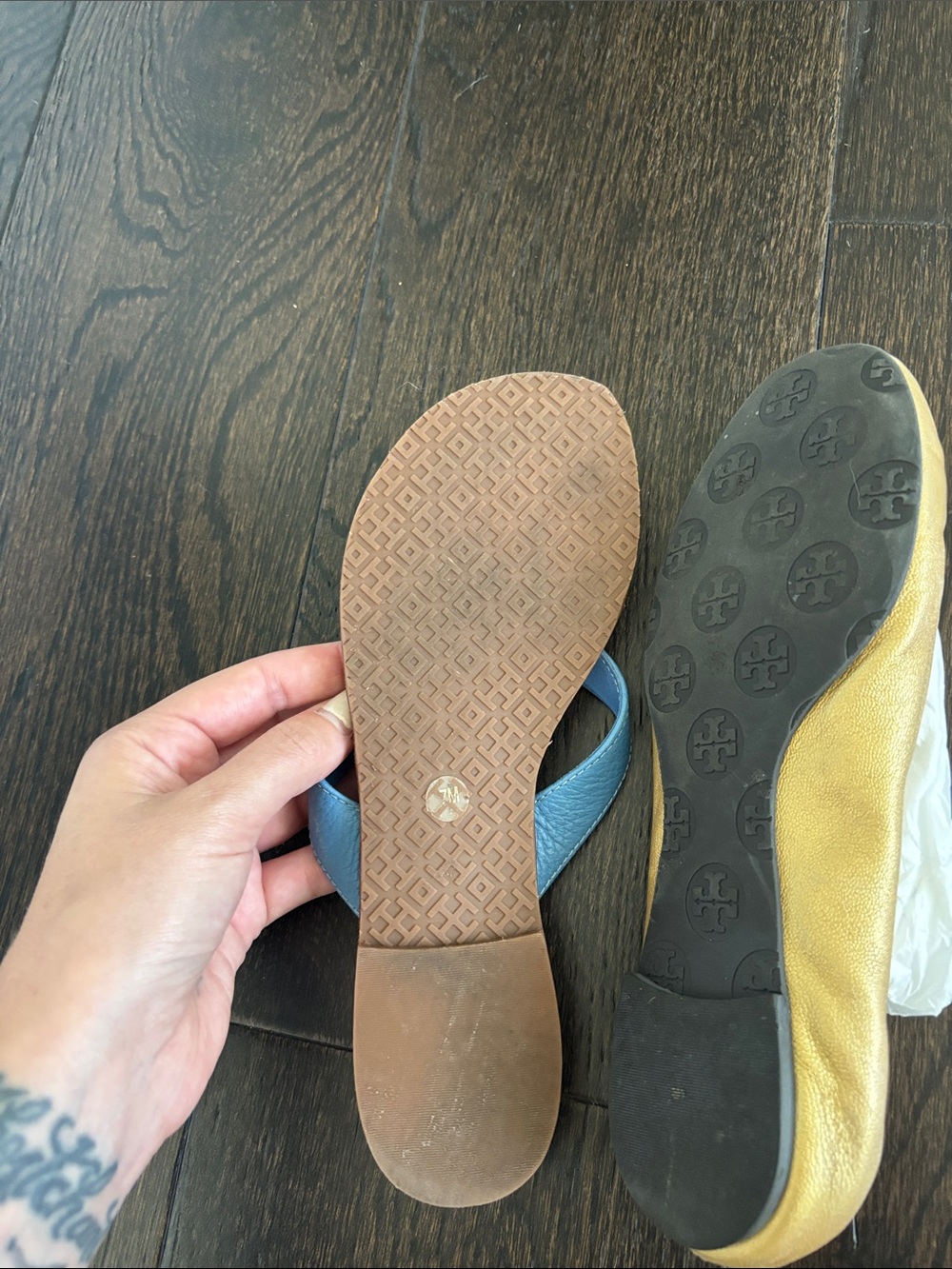 Tory Burch Gold Ballet Flats - Picture 11 of 11